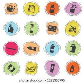 chemicals store vector icons for web and user interface design