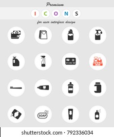 chemicals store vector icons for web and user interface design
