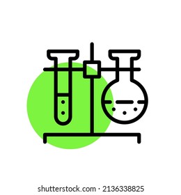 Chemicals in test tubes. Pixel perfect, editable stroke icons
