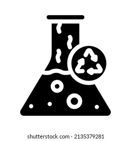 chemicals waste glyph icon vector. chemicals waste sign. isolated contour symbol black illustration