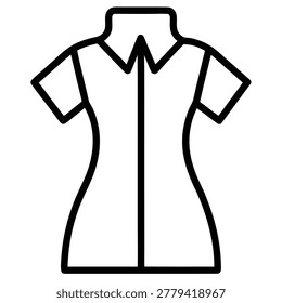 chemise outline icon vector  on white background 