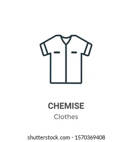 Chemise outline vector icon. Thin line black chemise icon, flat vector simple element illustration from editable  concept isolated on white background