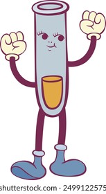 Chemisrty test tube retro groovy mascot