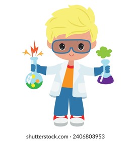 Chemist-Junge-Vektorgrafik