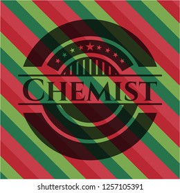 Chemist christmas badge background.