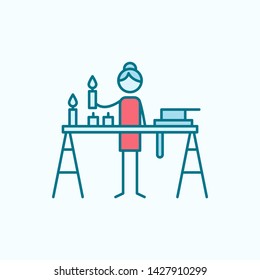 chemist field outline with red element icon