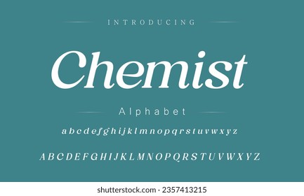 Chemist Font. Alphabet. Script. Typeface. Label .Vintage typeface. For labels and different type designs