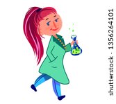 Chemist girl vector clipart