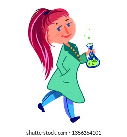Chemist girl vector clipart