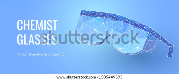 Chemist Glasses Polygonal Banner Template Hospital Stock Image