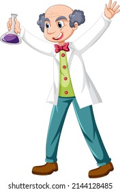 Chemist Holding Beaker On White Background Stock Vector (Royalty Free ...