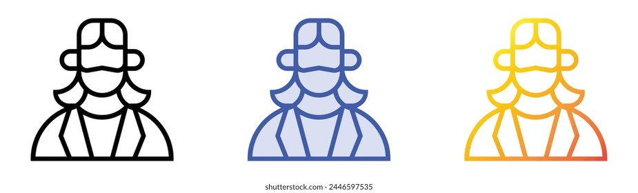 icono químico. Diseño de estilo de relleno lineal, azul y degradado aislado sobre fondo blanco