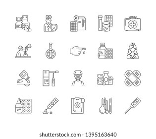 Chemist line icons, signs, vector set, outline illustration concept 