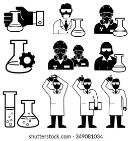 Chemist and Material Scientist icons vector