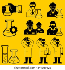 Chemist and Material Scientist icons vector