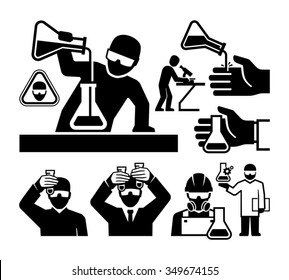 Chemist And Material Scientist Icons Vector