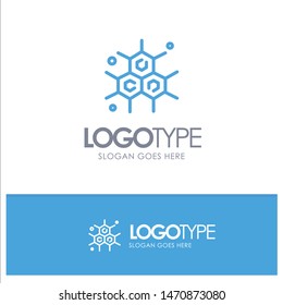 Chemist, Molecular, Science Blue outLine Logo with place for tagline. Vector Icon Template background
