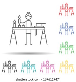 Chemist multi color set icon. Simple thin line, outline vector of hobbie icons for ui and ux, website or mobile application