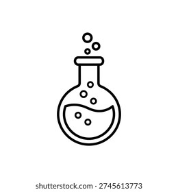 Chemist profession icon black and white laboratory flask chemist profession symbol for science and education