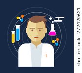 chemist scientist lab vector illustration
