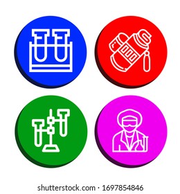 chemist simple icons set. Contains such icons as Test tube, Tube, Scientist, can be used for web, mobile and logo