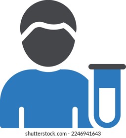 ilustración de chemist Vector en un fondo transparente. Símbolos de calidad superior. Iconos vectoriales de glifos para diseño de conceptos y gráficos. 
