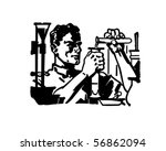 Chemist - At Work In The Lab - Retro Clip Art