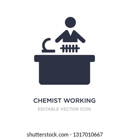 chemist working icon on white background. Simple element illustration from People concept. chemist working icon symbol design.