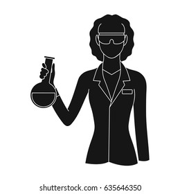 Chemist.Professions single icon in black style vector symbol stock illustration web.