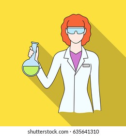 Chemist.Professions single icon in flat style vector symbol stock illustration web.