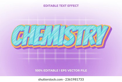 Chemistry 3d text effect with trendy theme. typography for products tittle