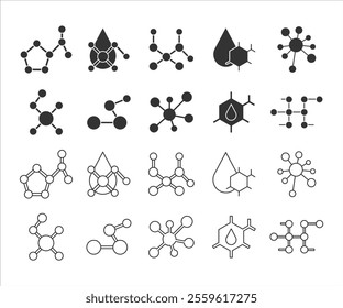 chemistry amino molecule structure icon pack