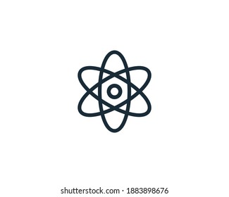Diseño de la ilustración de la plantilla del logotipo del vector de iconos de átomo