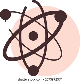 Chemistry atom, illustration, vector, on a white background.