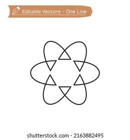 Chemistry atom line icon. Laboratory molecule sign. Analysis symbol. Minimal line illustration background. Chemistry atom line icon pattern banner. White web template concept. Vector.