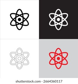 A chemistry atom symbol represents atomic structure with scientific precision. This detailed icon is perfect for educational, research, and laboratory design projects.