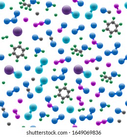 Estructura 3d molecular química de estructura molecular perfecta. Concepto de diseño abstracto para la industria química de la biotecnología. Ilustración de fondo de textura de átomos y moléculas vectoriales