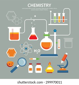 chemistry background education concept flat design
