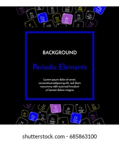 Chemistry background with elements of  periodic system black background