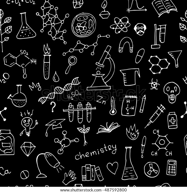 Chemistry Background Seamless Pattern Your Design Stock Vector (royalty 