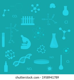Chemistry background. Set of science symbol. Vector illustration.