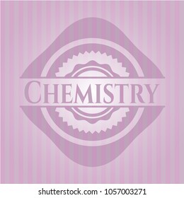 Chemistry badge with pink background