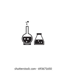 Chemistry beaker bottle vector icon