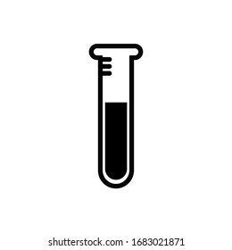 Chemistry beaker, Erlenmeyer flask,  test tube holding chemicals flat vector icon for science apps and websites