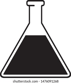 Chemistry beaker vector icon, laboratory glass container, liquid in beaker icon