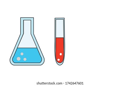 Chemistry Beakers Erlenmeyer Flask Test Tube Stock Vector Royalty Free Shutterstock