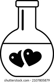 Chemistry Between Two Hearts  Concept, Love Reaction Vector Icon, Wedding Bond Design, Science Geeks gift idea, Love and romance symbol, Valentines Day Sign, fascination and glamour stock illustration