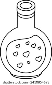 Concepto de química entre dos corazones, icono del vector de reacción del amor, diseño isométrico del bono de boda, idea de regalo de Ciencia Geeks, símbolo de aplastamiento de obsesión, Día de San Valentín, Relación y ilustración de corazón