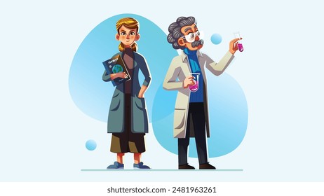 Chemistry and Biology Teachers: Vector Illustration Design