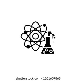 Chemistry black icon concept. Chemistry flat  vector symbol, sign, illustration.